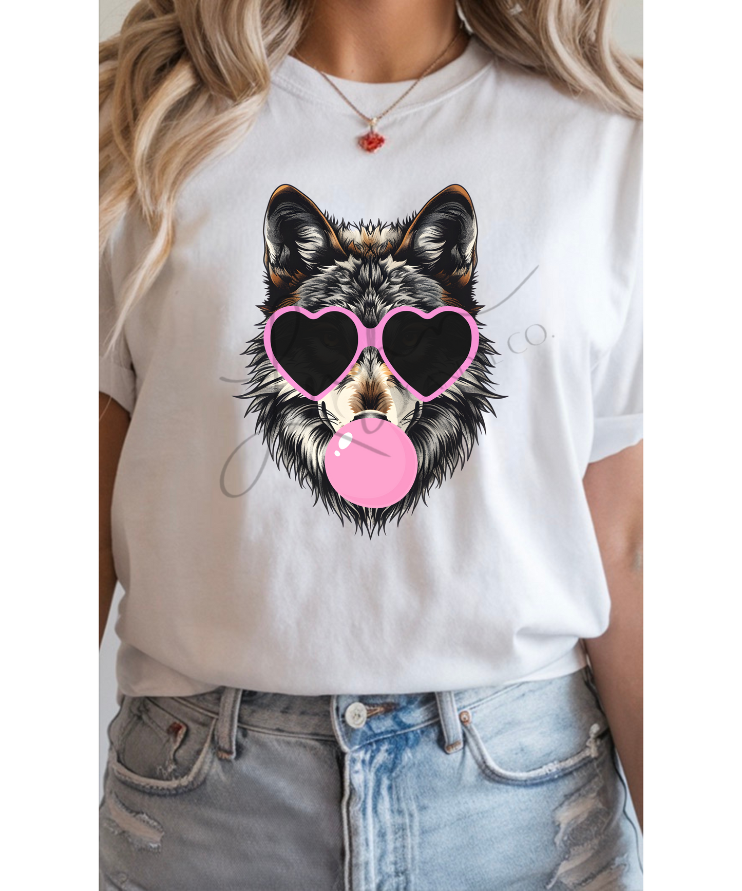 Breast Cancer Awareness Pink Bubblegum Wolf Tee *Preorder*