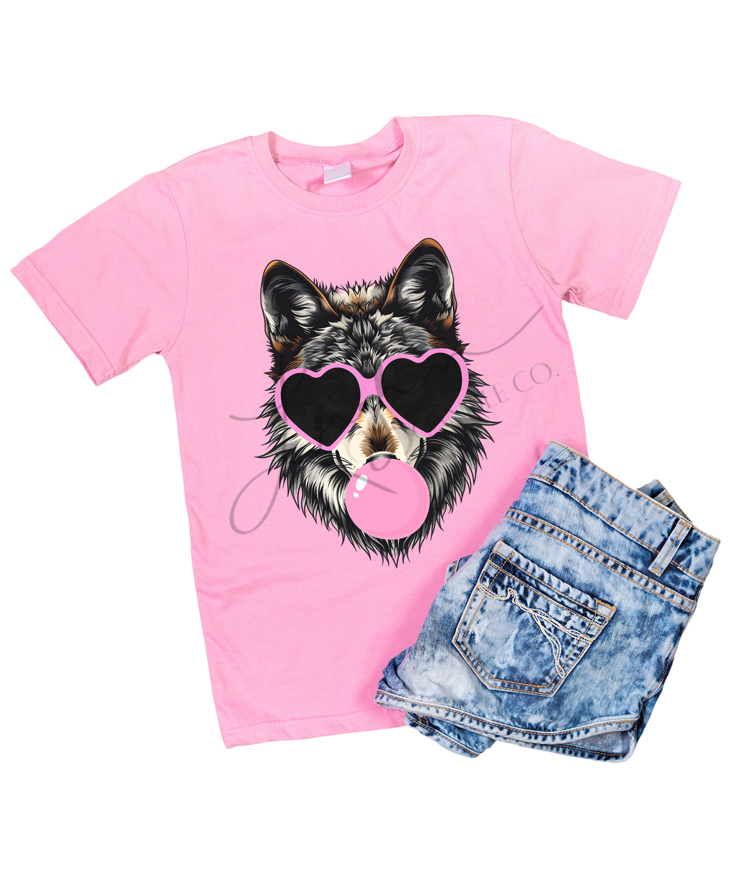 Breast Cancer Awareness Pink Bubblegum Wolf Tee *Preorder*
