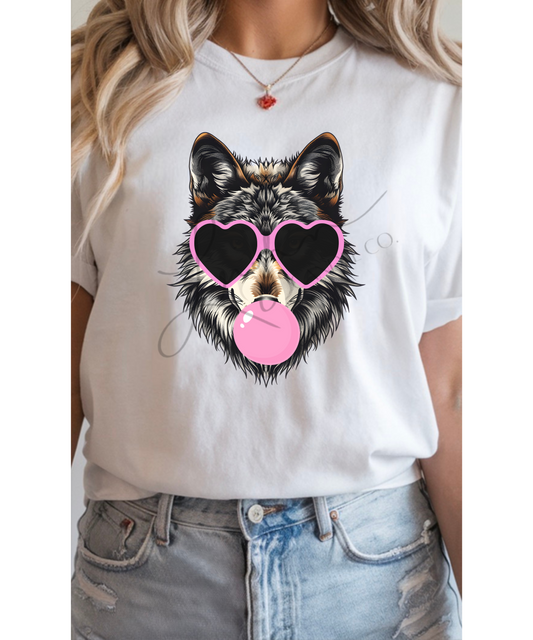 Breast Cancer Awareness Pink Bubblegum Wolf Tee *Preorder*