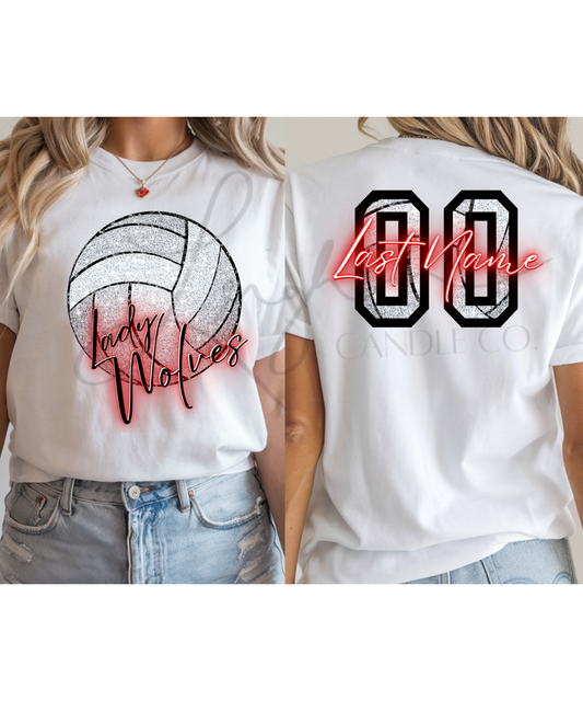 Faux Glitter Volleyball Spirit Tee *PREORDER*